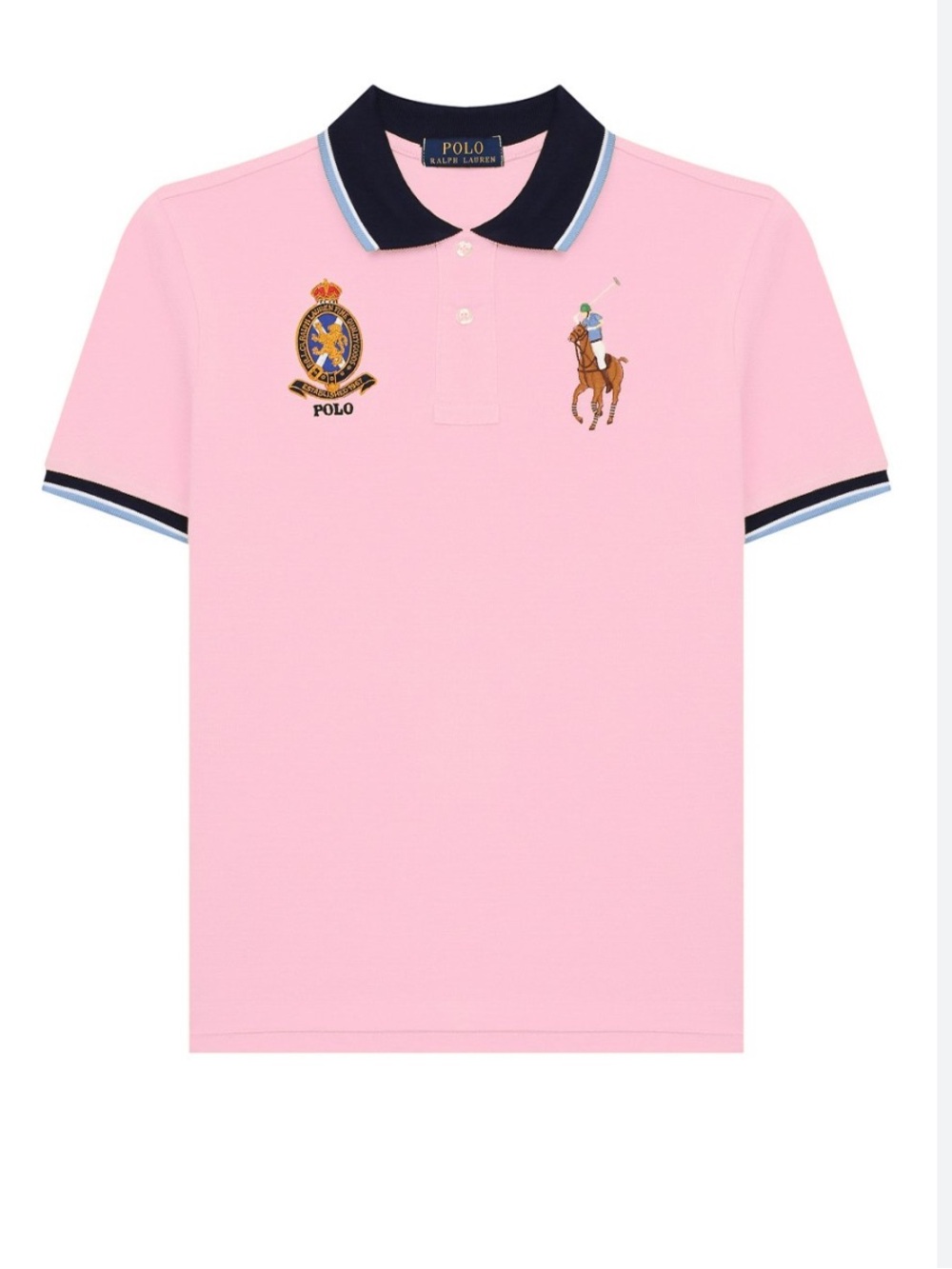 POLO RALPH‎ LAUREN Kids Boy Big Pony Polo Shirt Pink Short Sleeve Crest